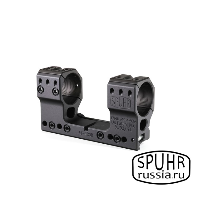 SP-4808 Тактический кронштейн Spuhr кольца 34мм на Picatinny/Weaver наклон 13 MIL/44,4MOA (для использования с NV) L=121мм Н=44мм фото 2