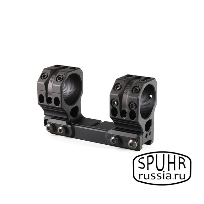 SP-4808 Тактический кронштейн Spuhr кольца 34мм на Picatinny/Weaver наклон 13 MIL/44,4MOA (для использования с NV) L=121мм Н=44мм фото 3
