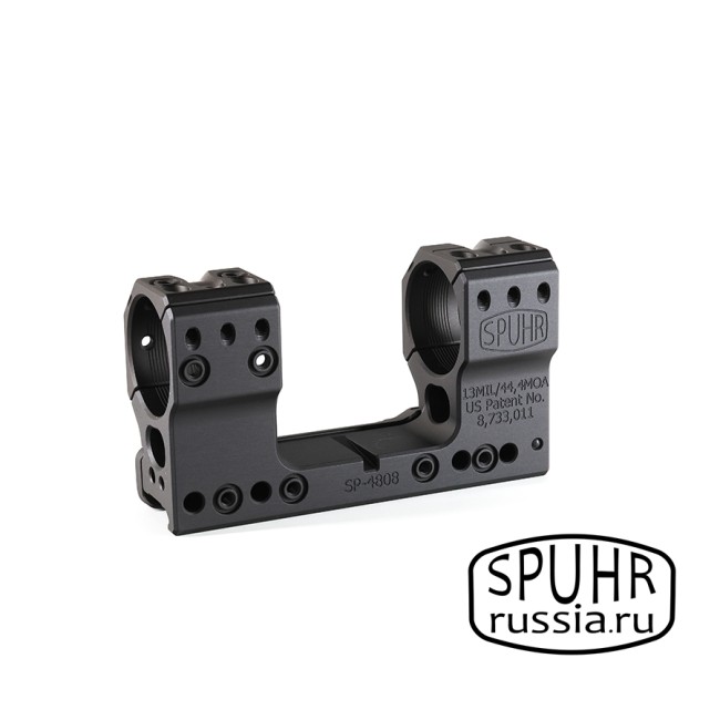 SP-4808 Тактический кронштейн Spuhr кольца 34мм на Picatinny/Weaver наклон 13 MIL/44,4MOA (для использования с NV) L=121мм Н=44мм фото 5