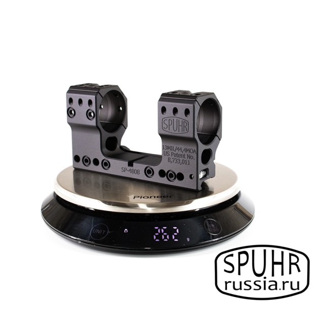 SP-4808 Тактический кронштейн Spuhr кольца 34мм на Picatinny/Weaver наклон 13 MIL/44,4MOA (для использования с NV) L=121мм Н=44мм фото 11