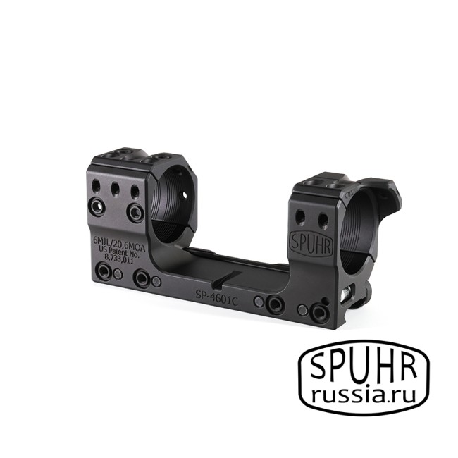 SP-4601C Тактический кронштейн Spuhr кольца 34мм на Picatinny/Weaver наклон 6 MIL/20,6MOA L=121мм Н=30мм (Gen3) фото 2