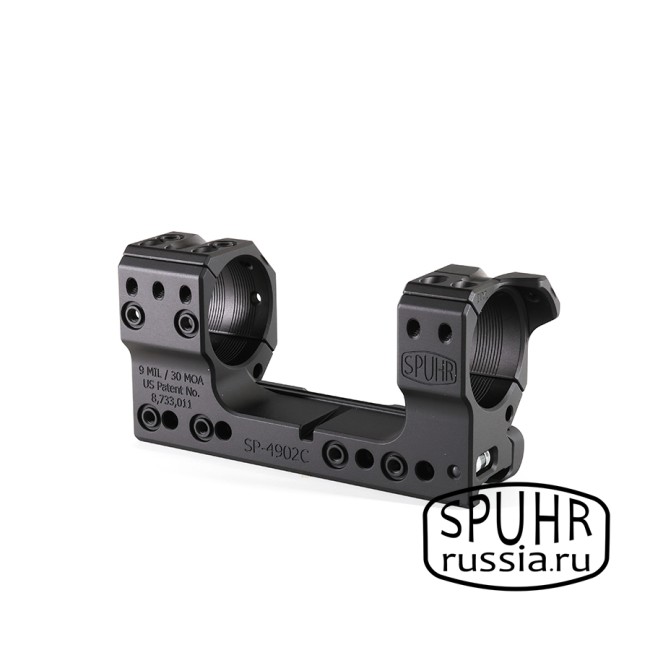 SP-4902C Тактический кронштейн Spuhr Scope Mount кольца 34мм на Picatinny/Weaver наклон 9 MIL/30MOA L=120мм Н=38мм фото 2