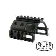 A-0090 Тройная укороченная направляющая Picatinny для установки на моноблок с кольцами 34 мм с фирменным интерфейсом SPUHR
