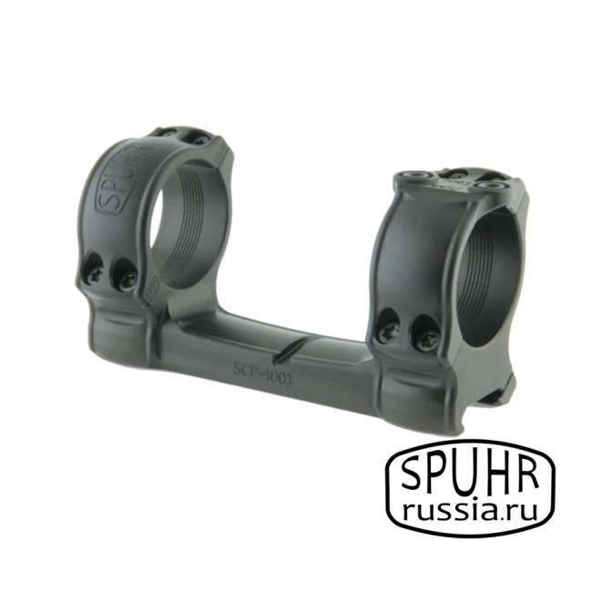 SCP-4001 Кронштейн SPUHR D34мм для установки на Picatinny, H30мм, Hunting без наклона с дополнительной планкой (охотничья серия) фото 1