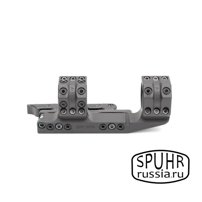 QDP-3046 Тактический быстросъемный кронштейн Spuhr кольца 30мм на Picatinny KR=40мм H=34мм  фото 6